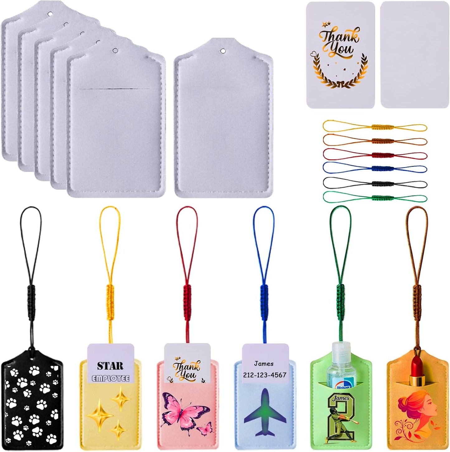 Etiqueta sublimable blanco doble cara para maleta con cuerdas