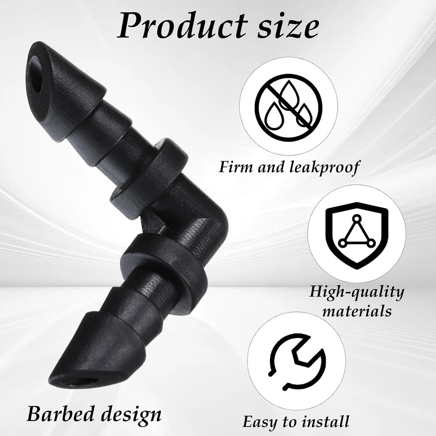 Accesorios codo riego goteo 1/4 pulg 100 pzas