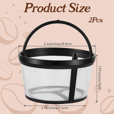 2 Filtros Café Reutilizables 4-6 Tazas Malla Nailon Asa