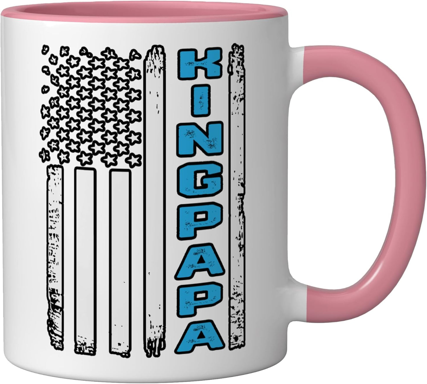 Taza Cerámica Bandera Americana Rosa/Blanco