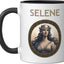 Taza cerámica Selene diosa griega de la luna negro/blanco