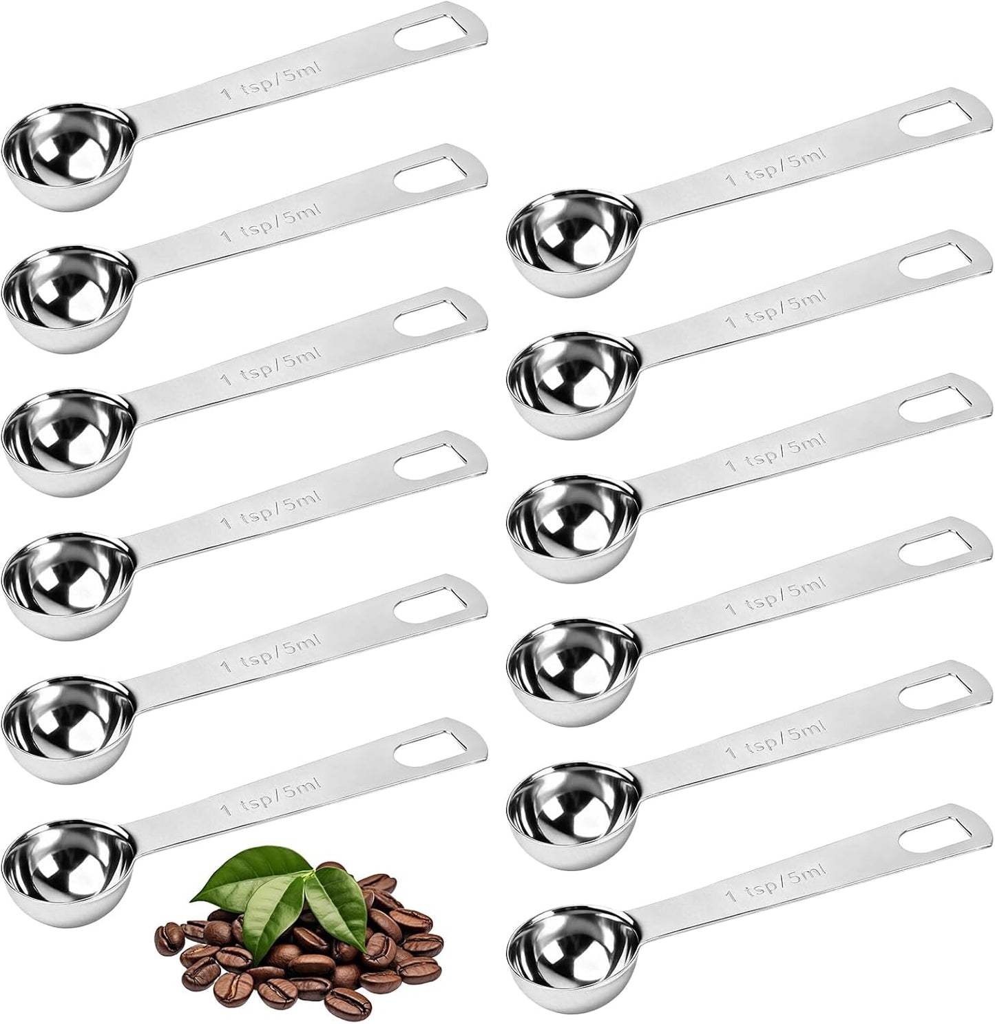 Cucharaditas medidoras de acero inoxidable 12 piezas