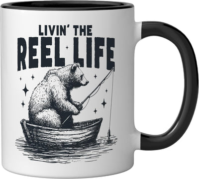 Taza Cerámica Pesca Borracho Negro/Blanco