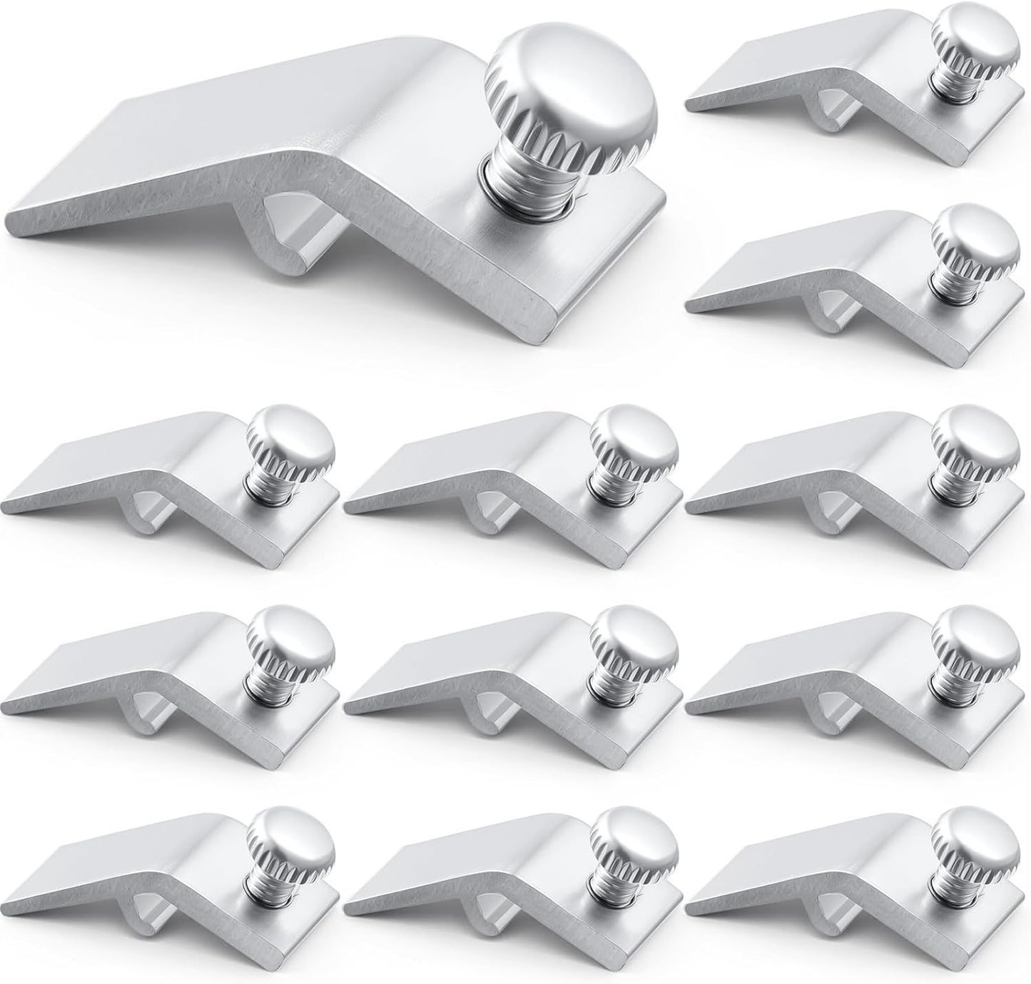 12 Clips Aluminio para Puerta Tormenta 5/16pulg Plateado