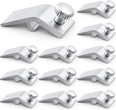 12 Clips Aluminio para Puerta Tormenta 5/16pulg Plateado