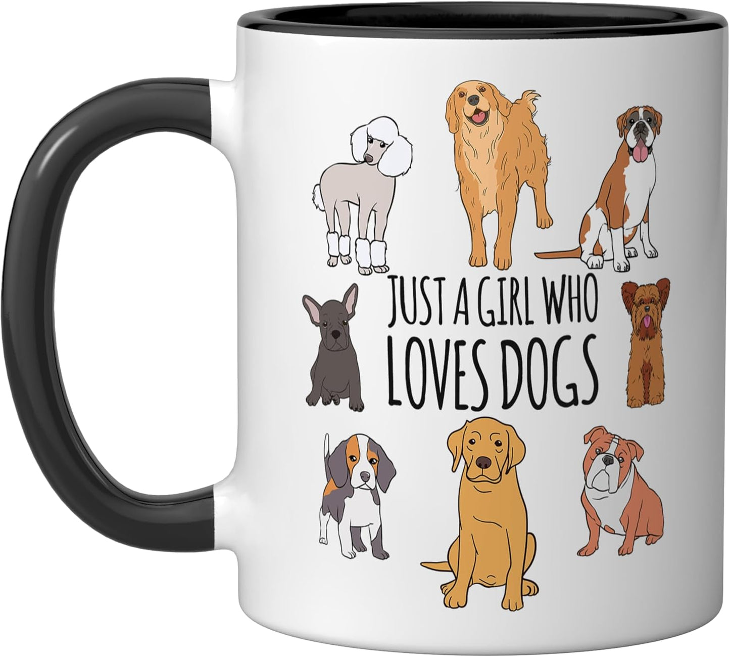 Taza Cerámica Tema Amantes Perros Negro/Blanco