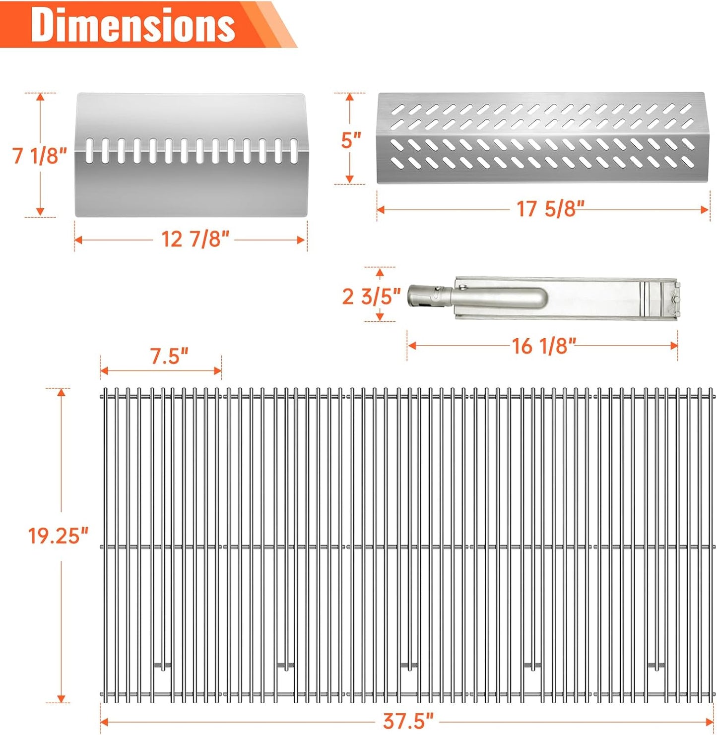 Repuesto acero inox Bull Grill 4 rejillas