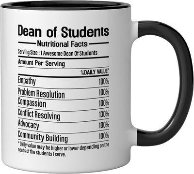 Taza cerámica Dean Of Students Nutricional facts Negro/Blanco