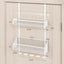 Ganchos puerta con cestas organizador baño