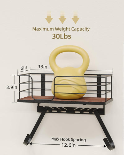 Soporte pared para tabla de planchar con ganchos ajustables