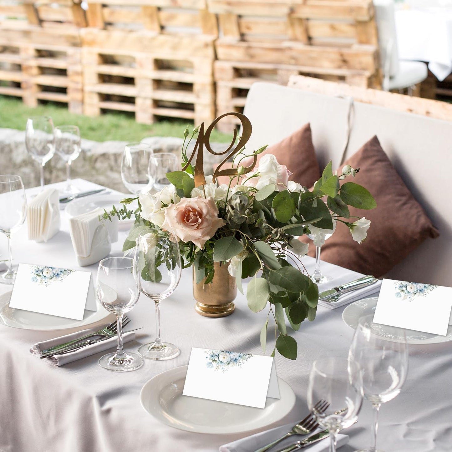 Tarjetas de lugar para mesa de bodas y fiestas, diseño plegable
