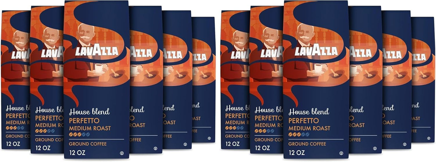 Café molido Lavazza House Blend Perfetto 6 bolsas de 12 oz tostado medio cuerpo completo