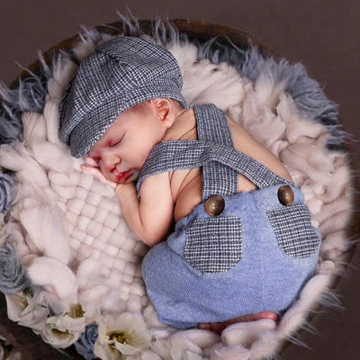 Traje bebé niño sesion foto con sombrero