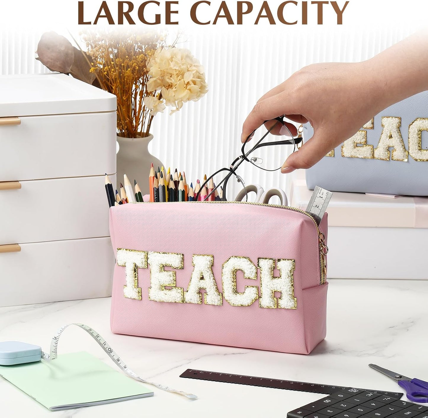 9 Pzas Bolsa Maquillaje Sintética Impermeable para Mujer
