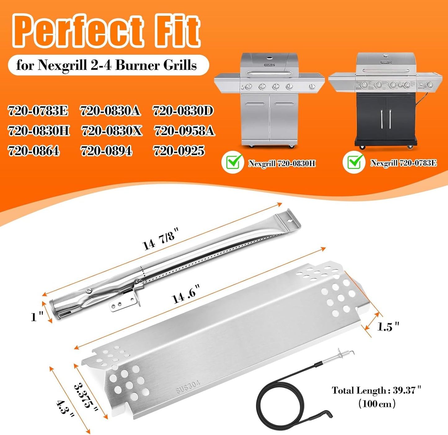 Repuesto parrilla acero inox 304 Nexgrill 720-0830H