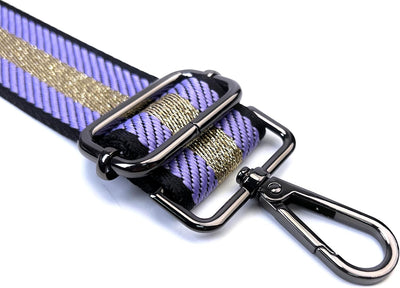 Correa bolso hilo morado y dorado 1-1/2 pulg ajustable