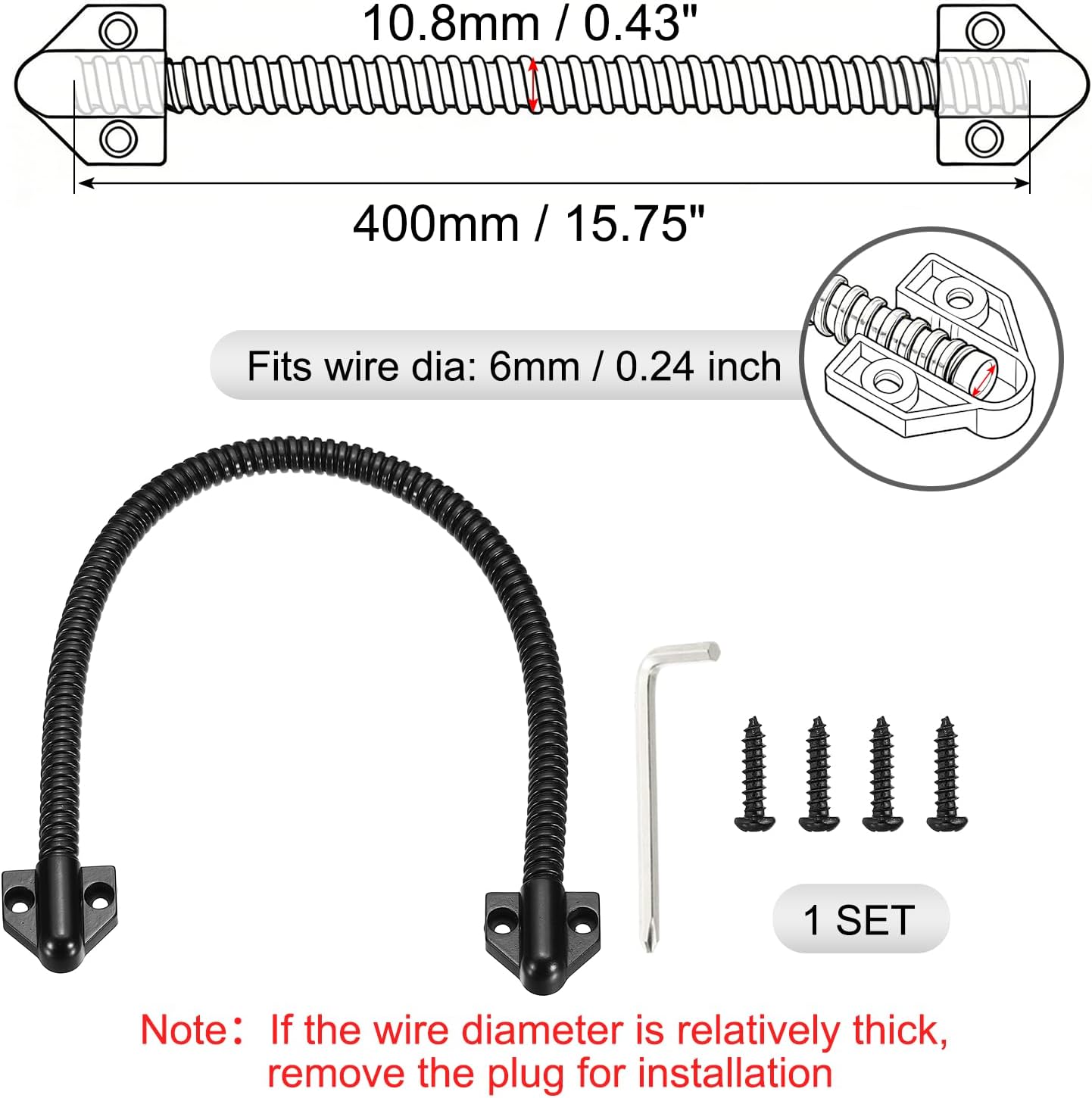 Cable energía bucle blindado 16pulg negro funda metal