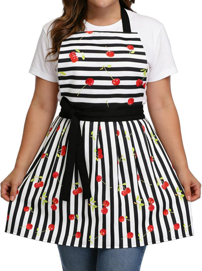 Delantal para mujer talla grande con lazos ajustables para cocina