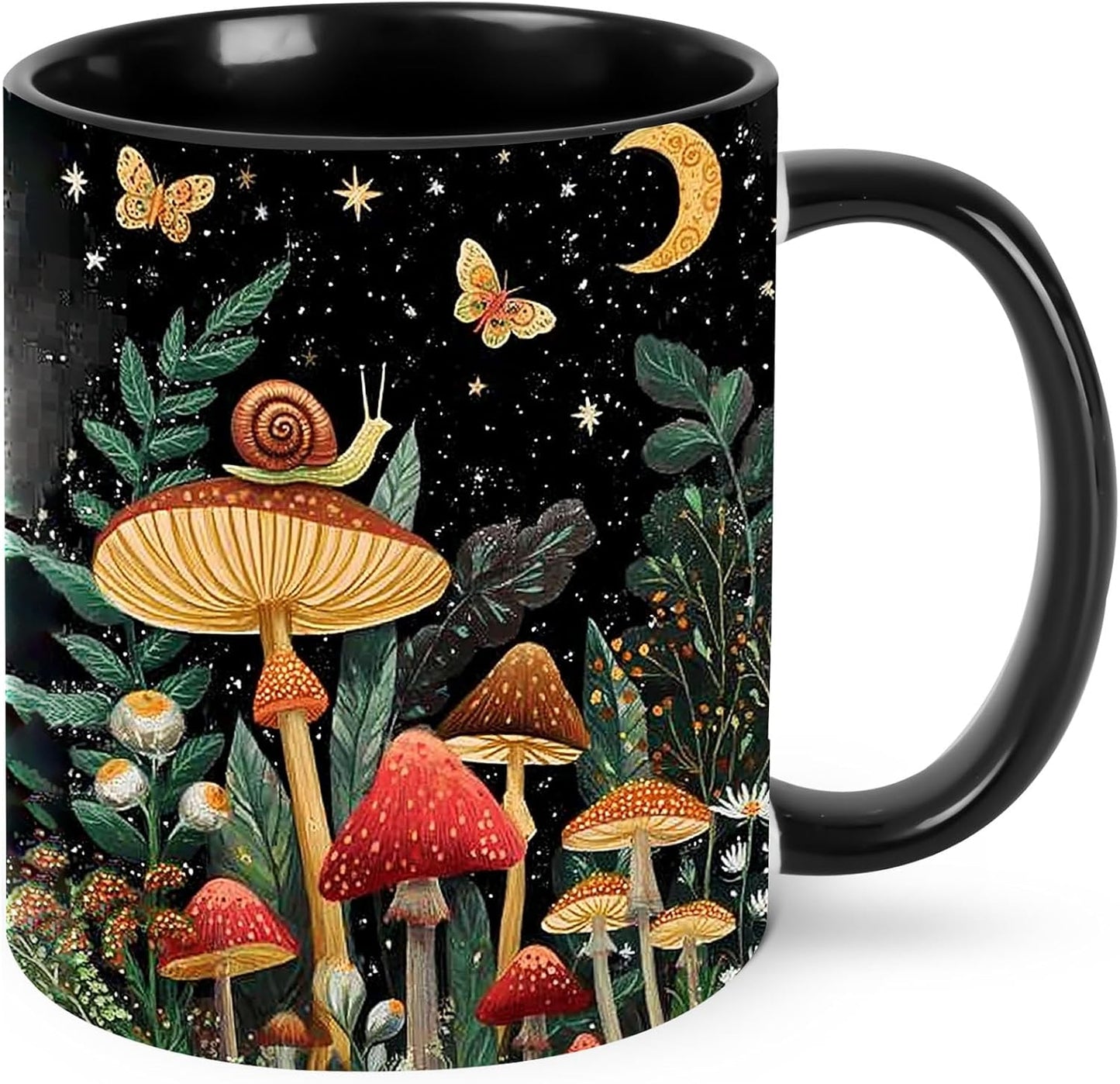 Taza de café con forma de hongo de cerámica para mujer