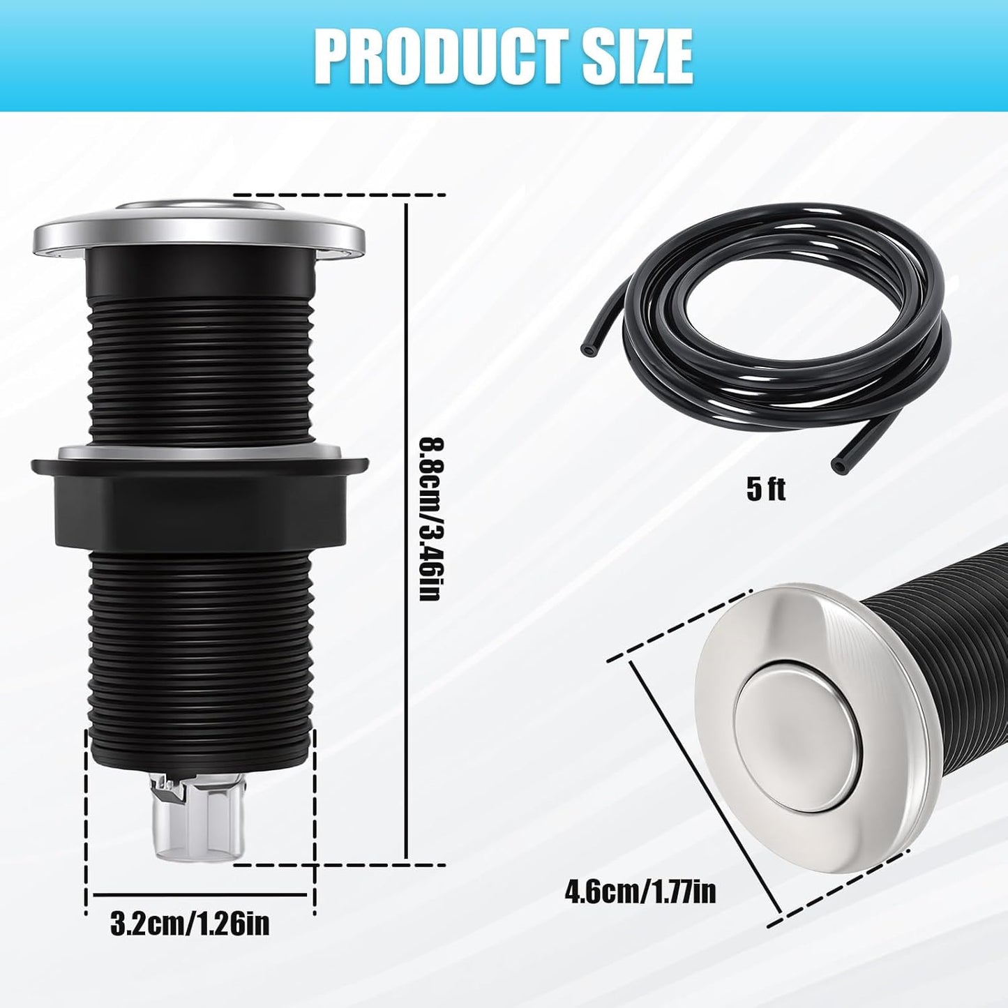 Botón aire para triturador basura acero inox 304