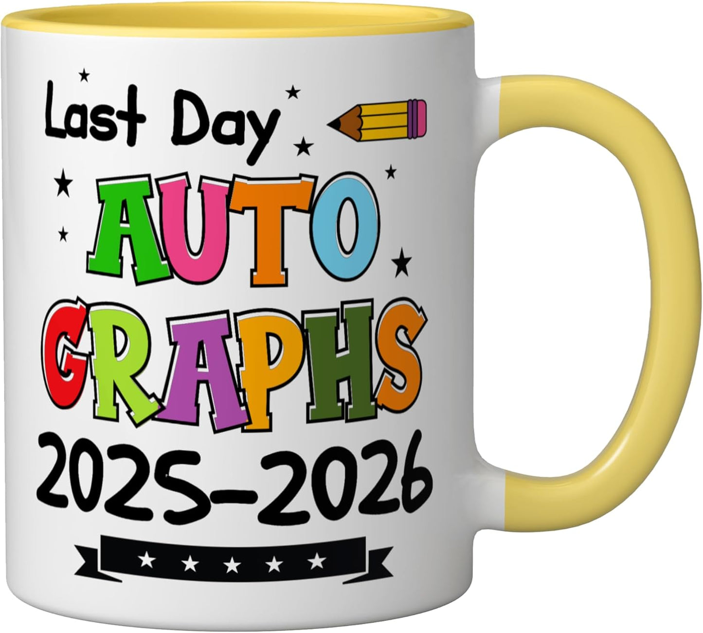 Taza Cerámica Año Escolar Final 2026 Amarillo/Blanco