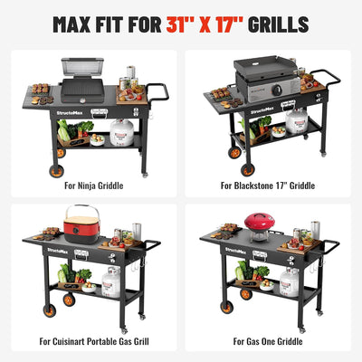 Mesa parrilla exterior con ruedas y almacenamiento comp Blackstone
