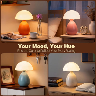 Lámpara mesa forma hongo decoración moderna