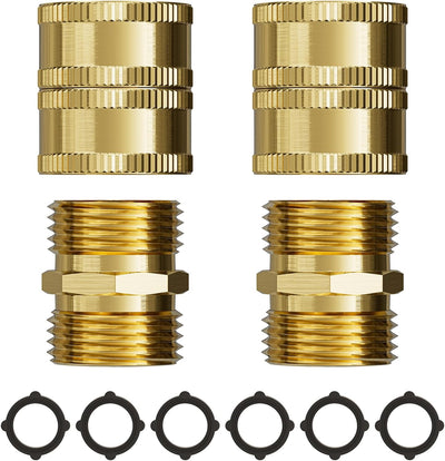 Adaptador manguera jardín latón 3/4pulg 2 juegos
