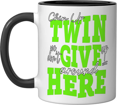 Taza cerámica con gráfico verde y negro/blanco