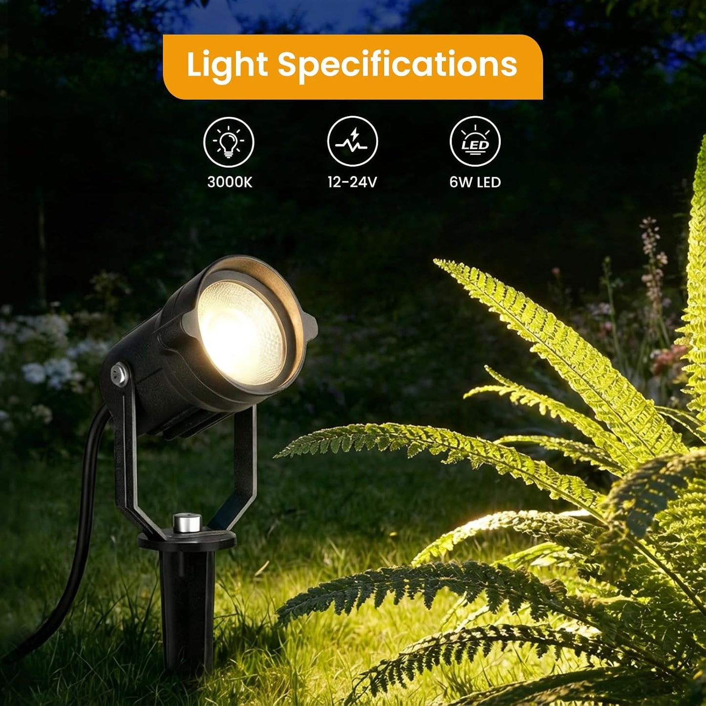 Kit luces paisaje 6 W 66pulg impermeables patio