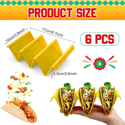 Set 6 soportes tacos para microondas amarillo