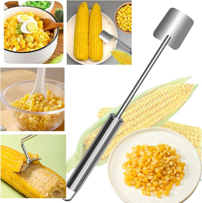 Pelador de maíz de acero inoxidable para cocina, trilladora de mazorca fácil de limpiar