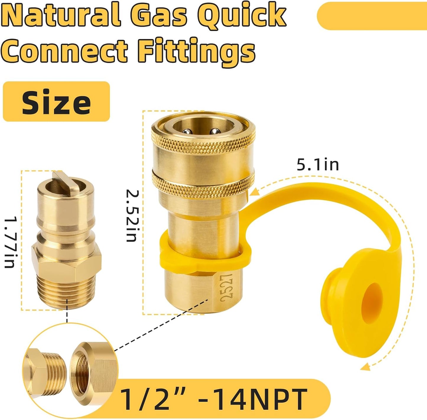 Conexión rápida gas natural QDD LP 1/2 con enchufe macho
