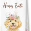 Toallas de cocina Goldendoodle con huevo de Pascua primavera