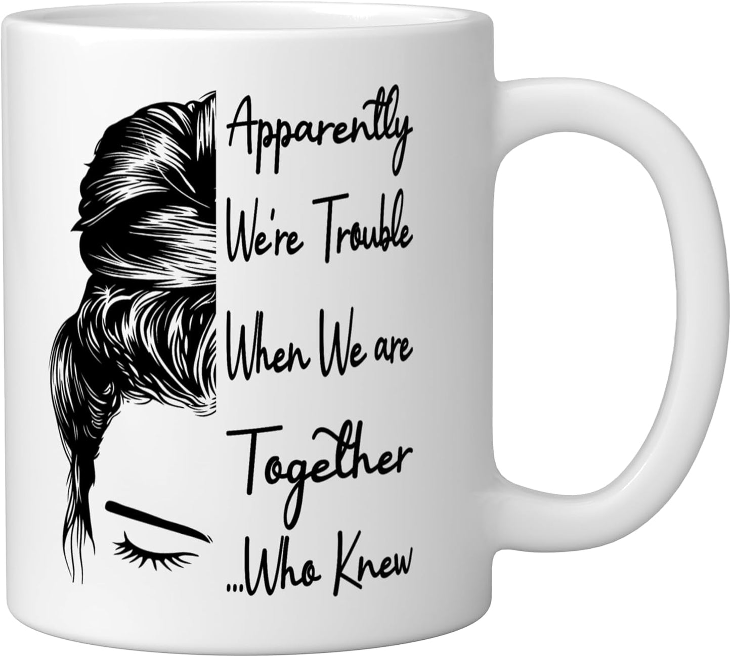Taza Cerámica Humorística Blanca We're Trouble