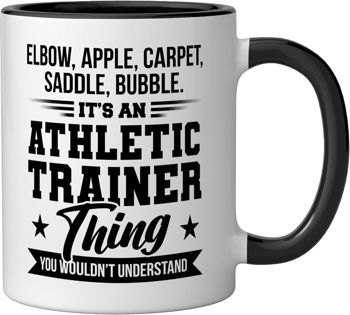 Taza cerámica Athletic Trainer AT negra/blanca