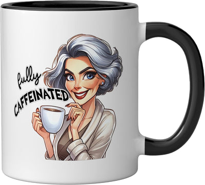 Taza Cerámica Café Con Cara Broma Negro/Blanco
