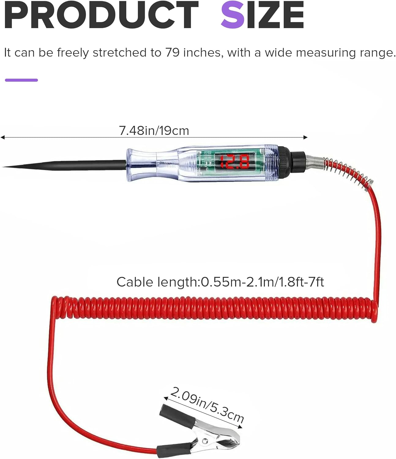Tester circuitos automotrices 6-24V con voltímetro