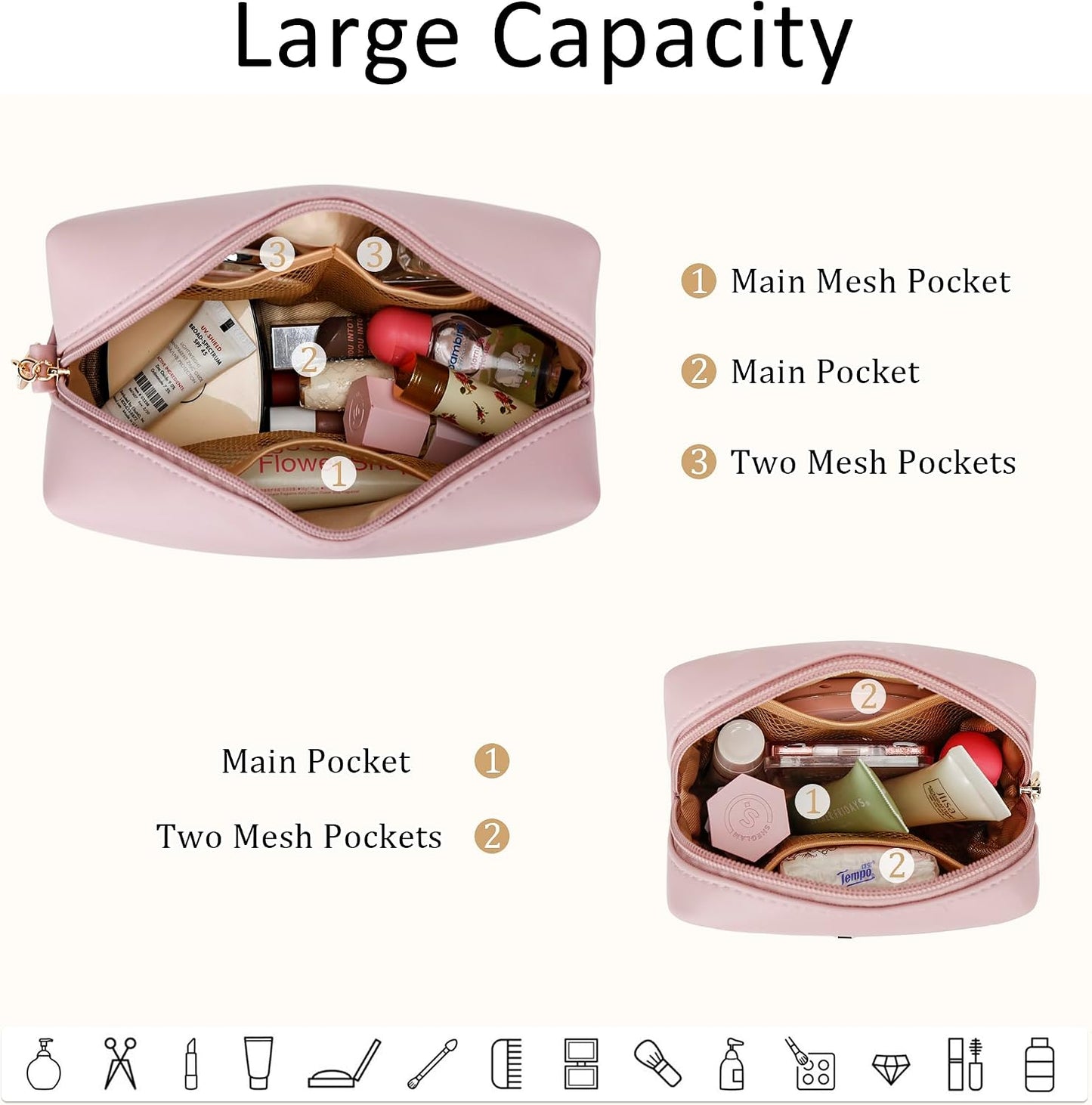 Bolsa maquillaje personalizada para mujer con inicial