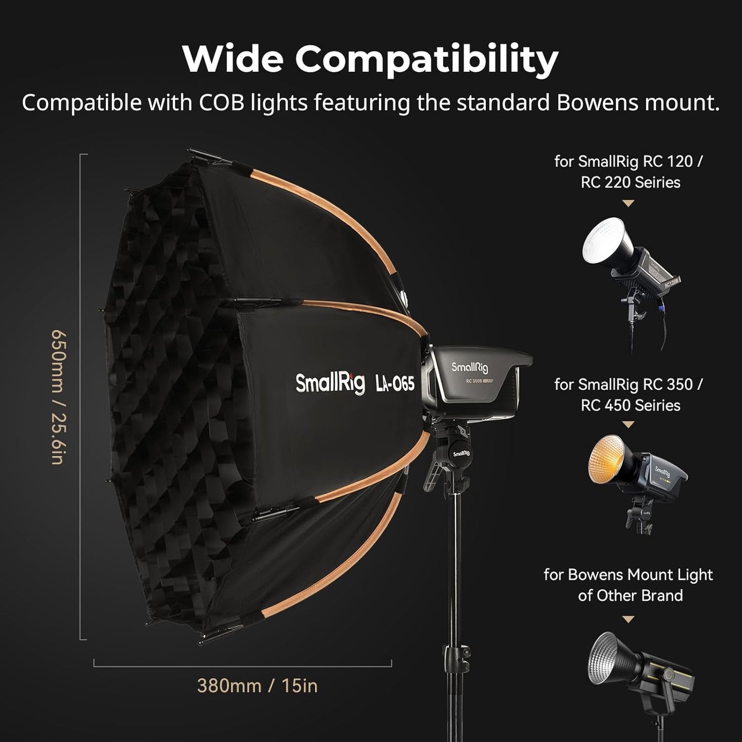 Softbox octogonal 65cm para Bowens Neewer Aputure Godox