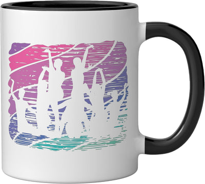 Taza Cerámica Sincronizada Natación Arte Negro/Blanco