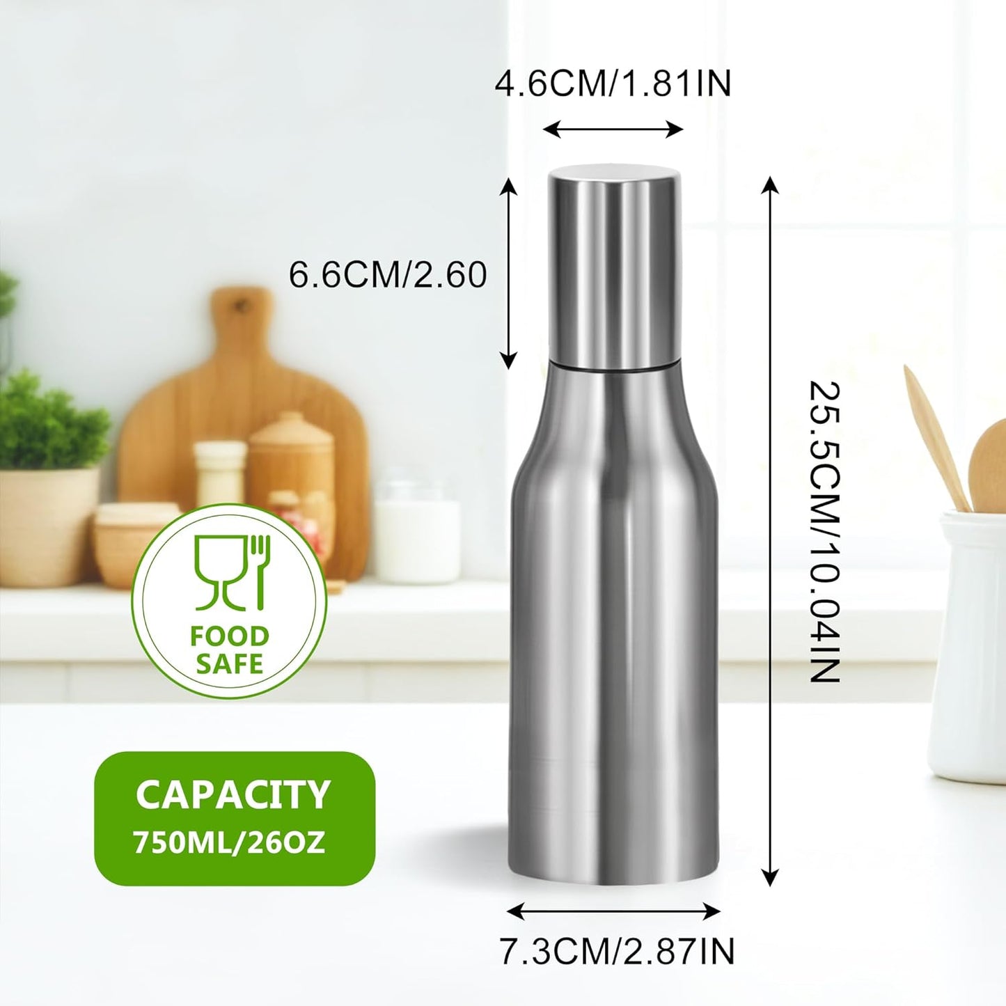 Botella dispensadora de aceite acero inoxidable 26 oz
