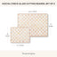 Set 2 Tablas Cortar Vidrio Templado Cuadros Marrón y Blanco Moca