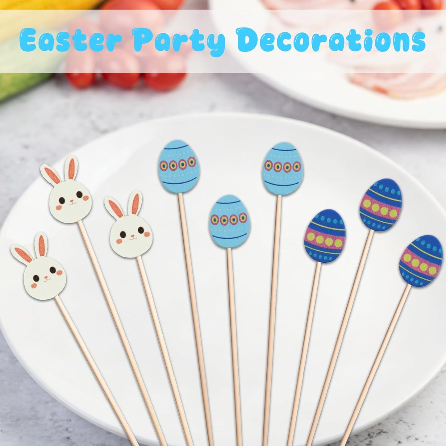 Decoraciones de Pascua 36 piezas palillos de cóctel para interiores y exteriores