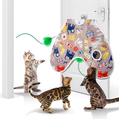 Juguetes interactivos para gatos con plumas ocultas rosa