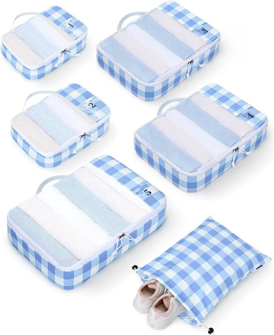 Set 6 cubos embalaje maleta viaje con etiqueta personalizada