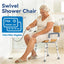 Silla ducha giratoria con respaldo extraíble ajustable marrón