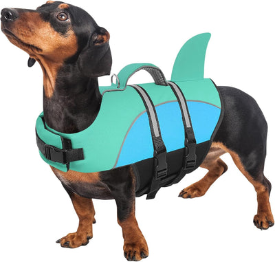 Chaleco salvavidas perro mediano con asa rescate y tira reflectante