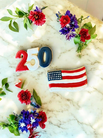Recortador de galletas USA 250 con bandera y número 250 para Fourth of July