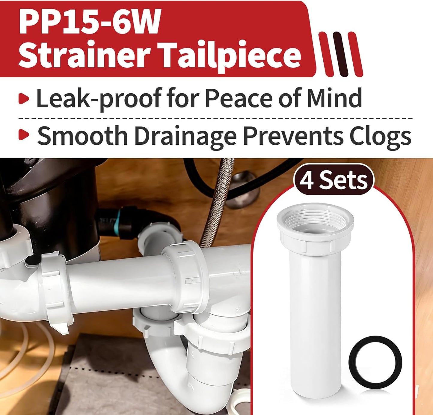 Set 4 Colador PP Tubo Drenaje PVC Repuesto